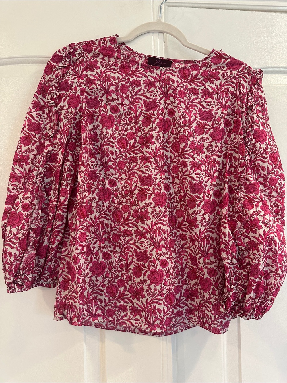J. Crew made with Liberty Fabric blouse